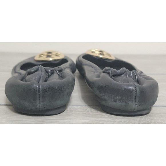 Tory Burch Minnie Ballet Flat Black Gold Size 7.5 M - Picture 7 of 13